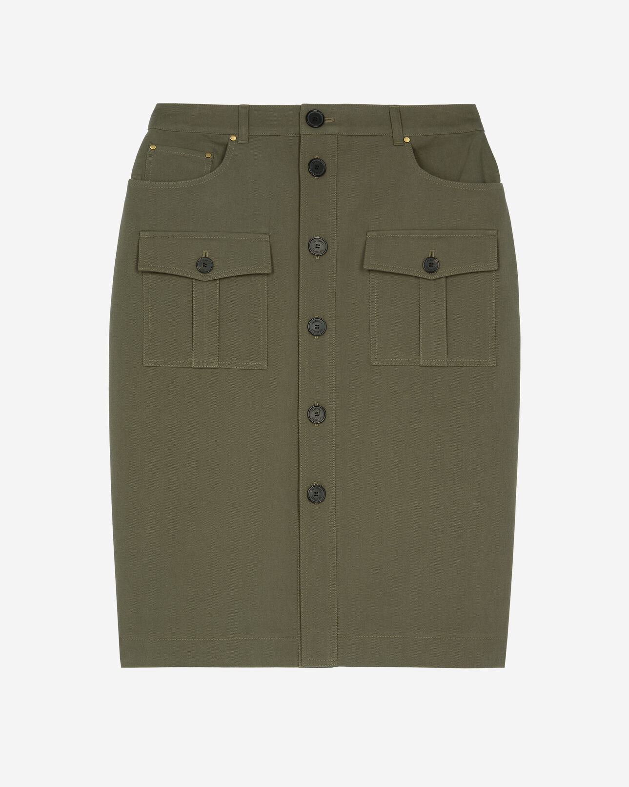 The Kooples DAMEN KAKI midi cargo-rock khaki
