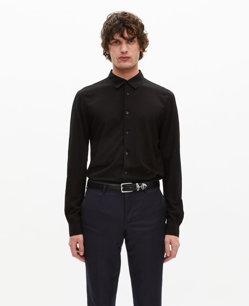 The Kooples HOMME BLACK chemise noire avec broderie