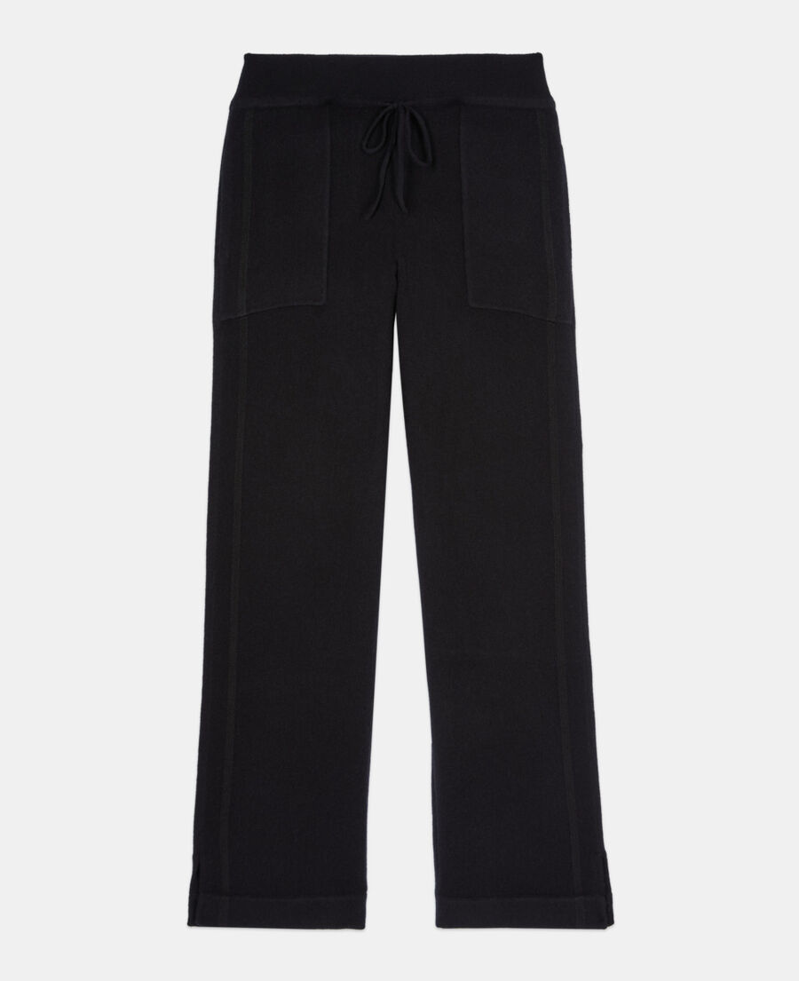 The Kooples WOMEN BLACK black wool and cashmere trousers
