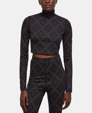 The Kooples DAMEN BLACK schwarzes top mit strassbesatz