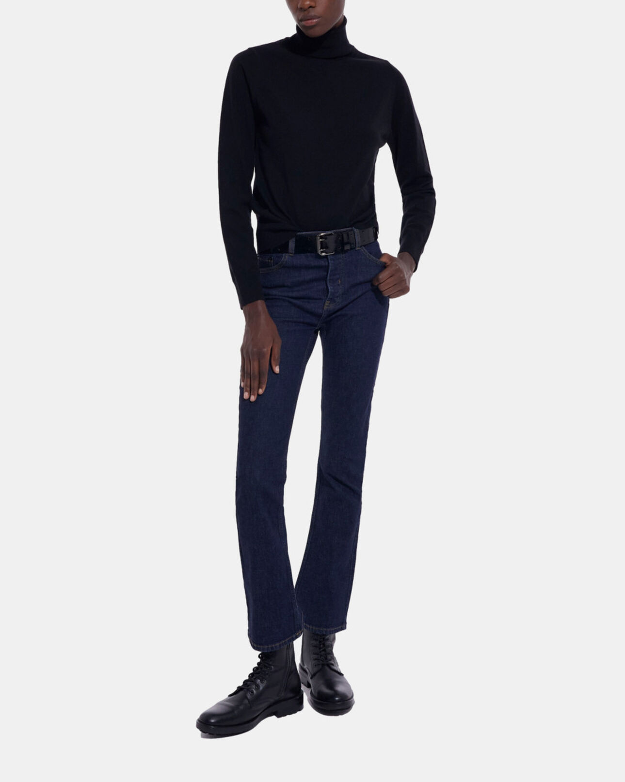 The Kooples DAMEN BLACK schwarzer pullover aus merinowolle