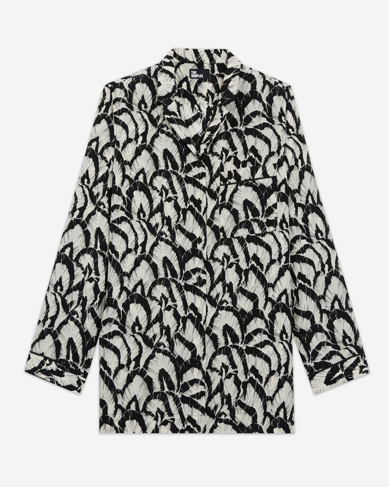 The Kooples FEMME OFF WHITE / BLACK chemise en soie imprimée