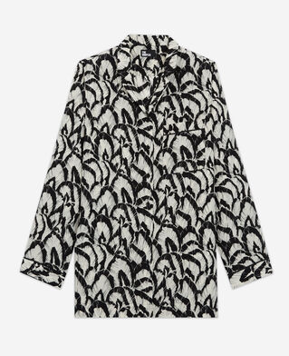 The Kooples F OFF WHITE / BLACK printed silk shirt