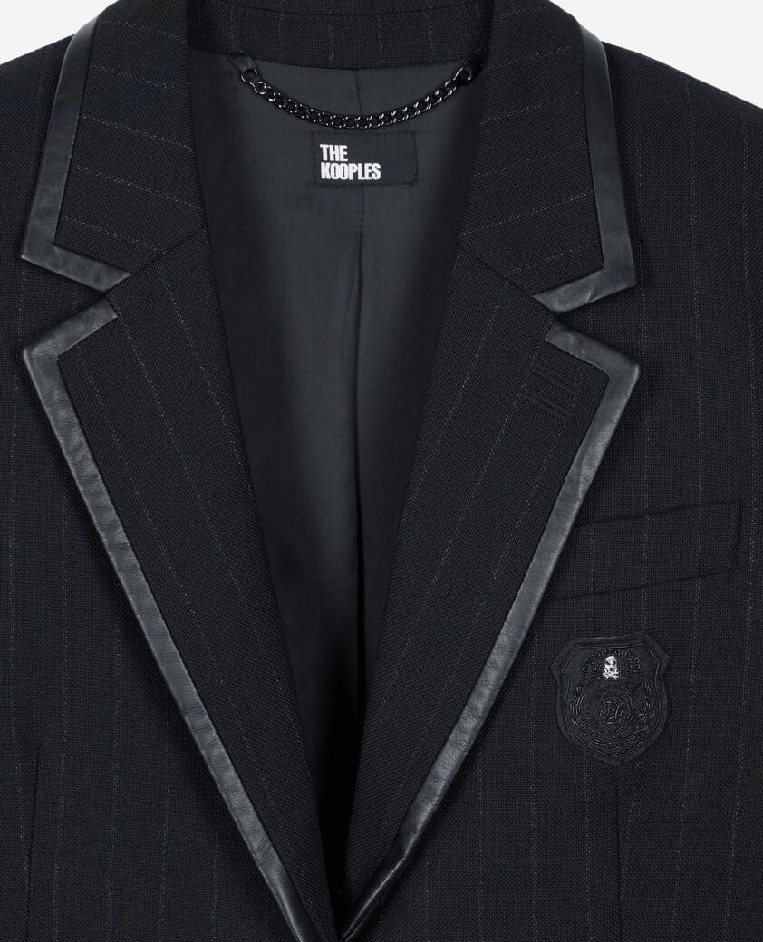 The Kooples F BLACK black striped wool-blend jacket