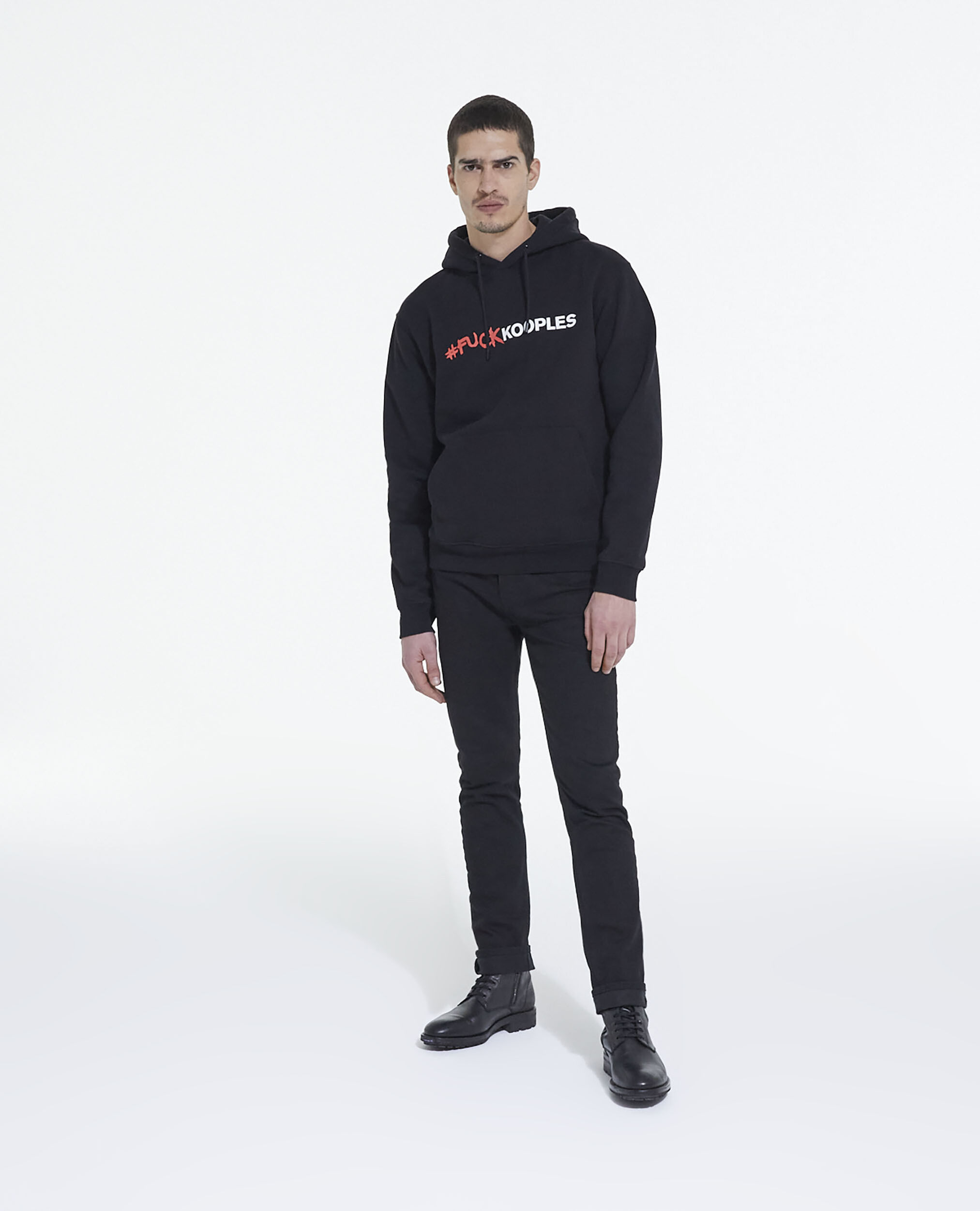 Black sweatshirt with logo, BLACK, hi-res image number null