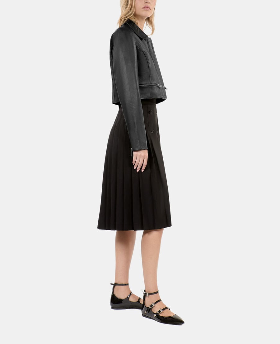 The Kooples WOMEN BLACK black leather jacket