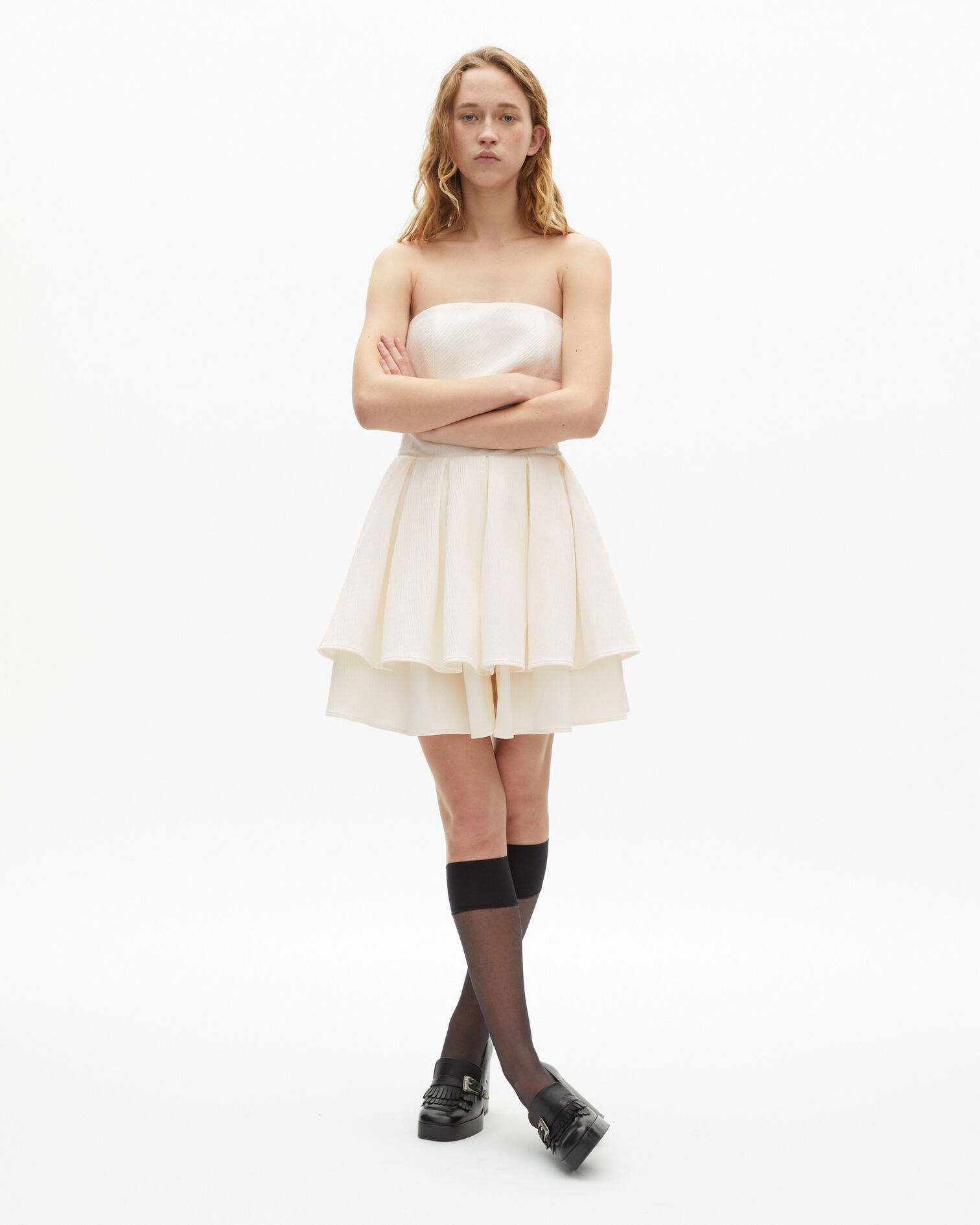 Vestido corpiño corto negro, ECRU, hi-res image number null
