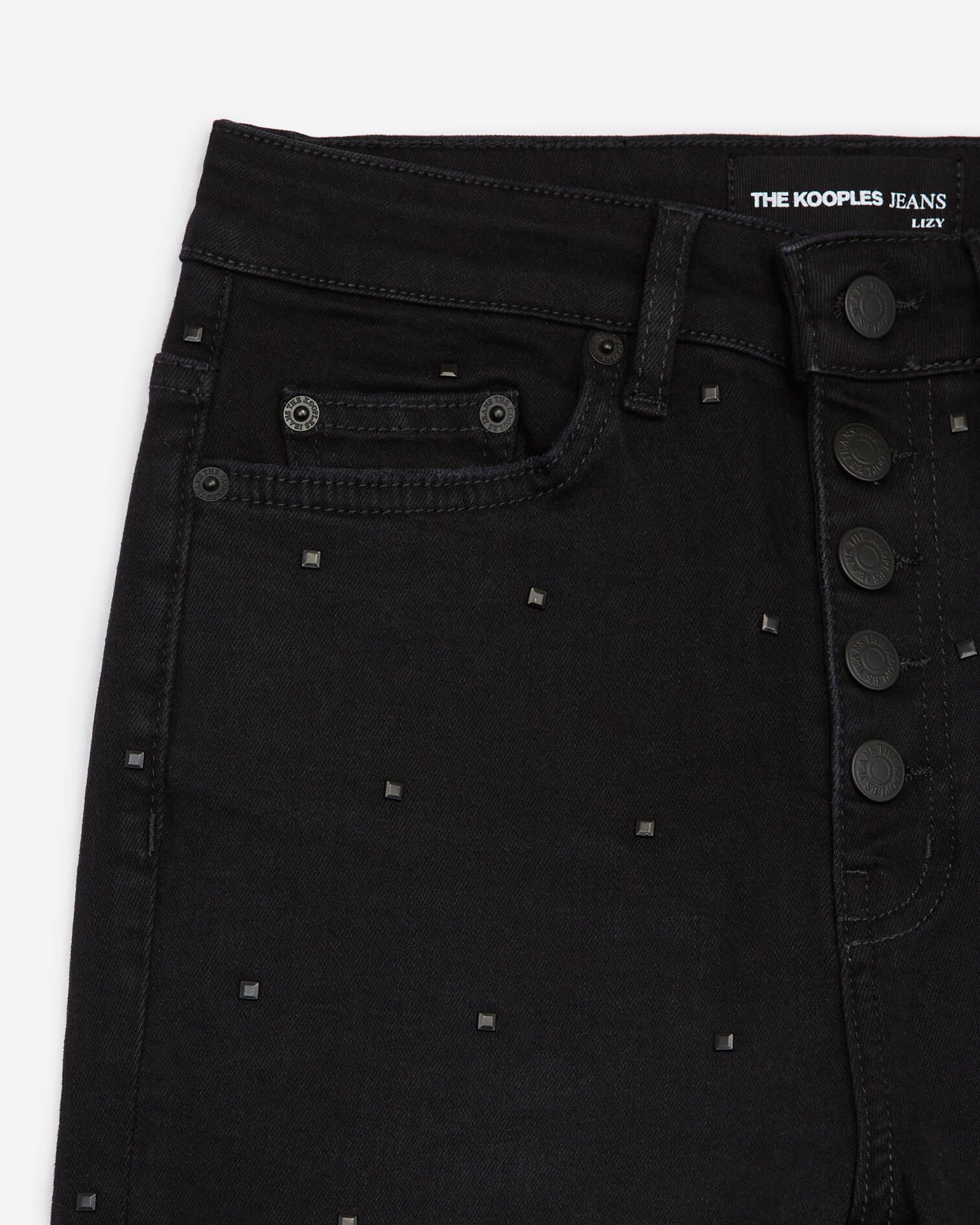 Black jeans with studs, BLACK, hi-res image number null
