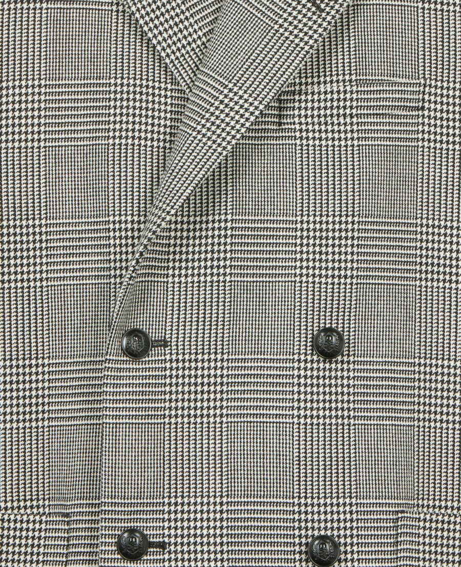 The Kooples H BLACK WHITE black and white houndstooth wool suit jacket