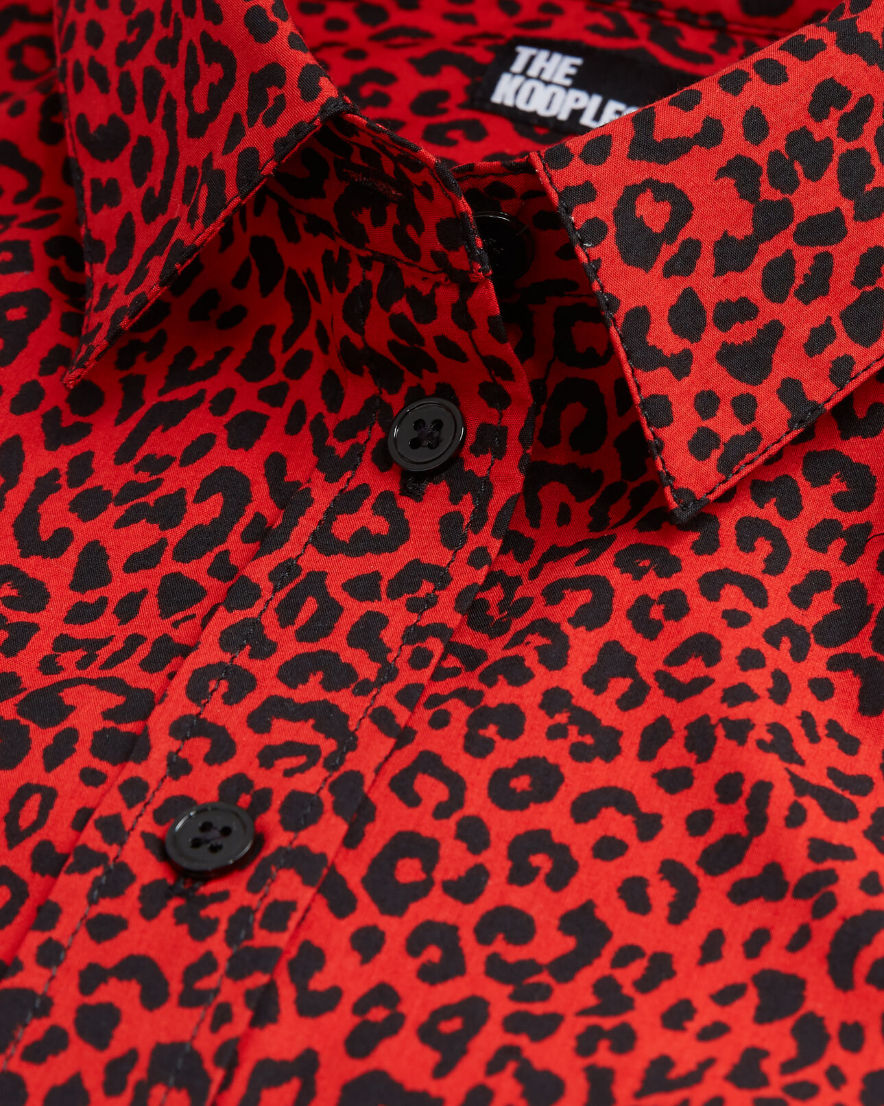 The Kooples WOMEN RED / BLACK red leopard print shirt