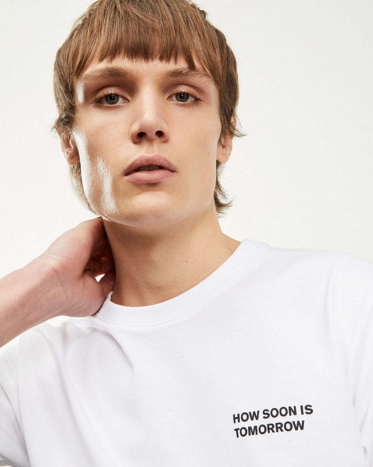 The Kooples MEN WHITE white cotton t-shirt with breast writing