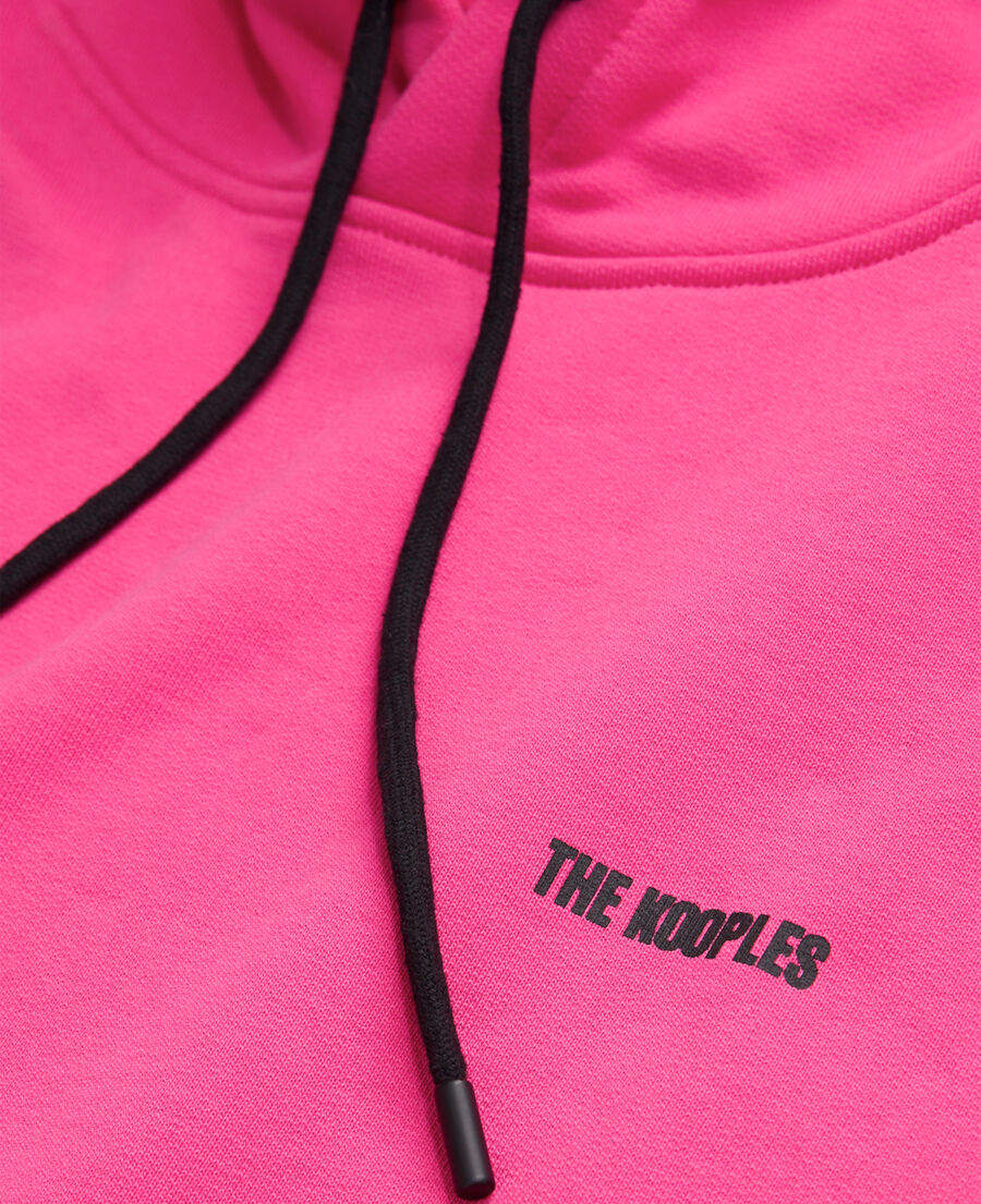 pink hooded sweatshirt with logo