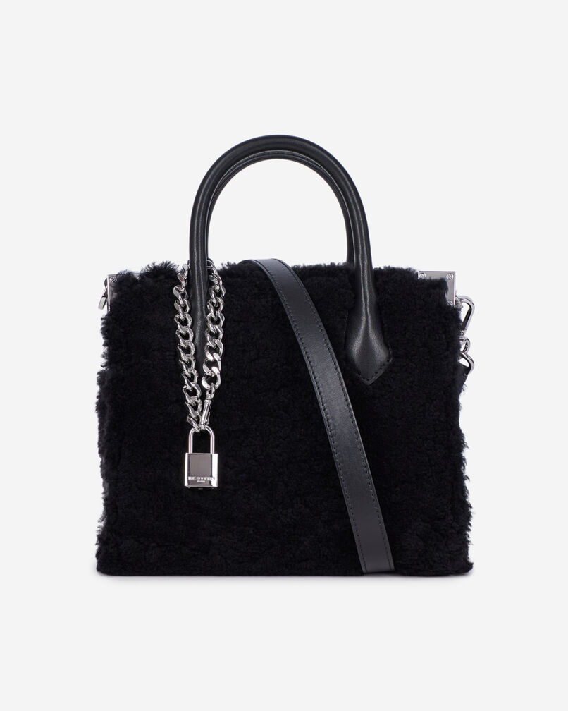 The Kooples WOMEN BLACK black shearling ming bag