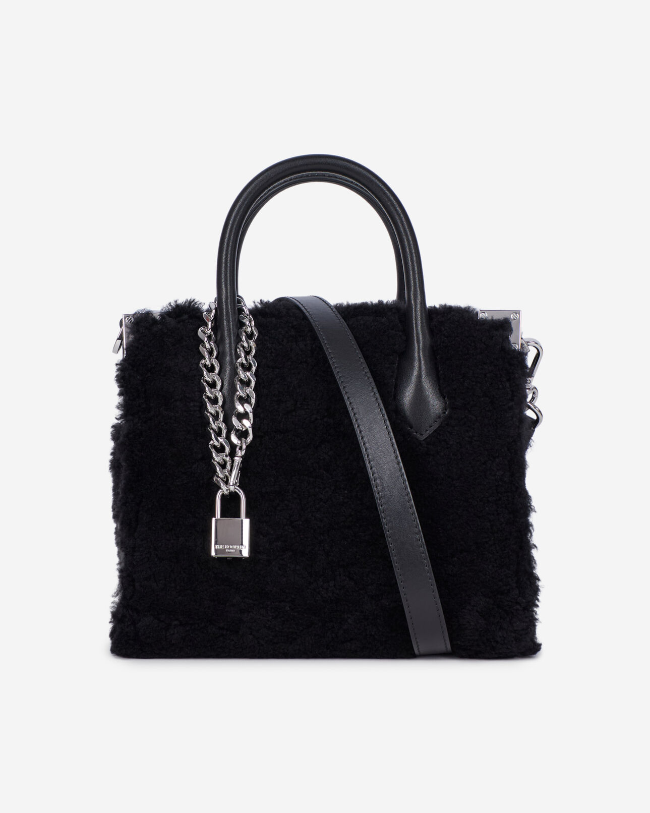 The Kooples FEMME BLACK sac ming en peau lainée noire