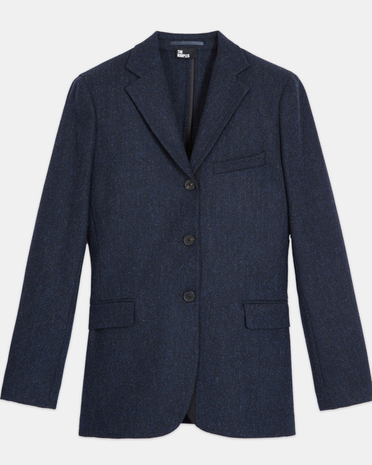 The Kooples DAMEN NAVY blaue wolljacke mit motiv