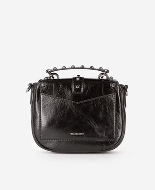 The Kooples WOMEN BLACK emily rounded bag with black studs