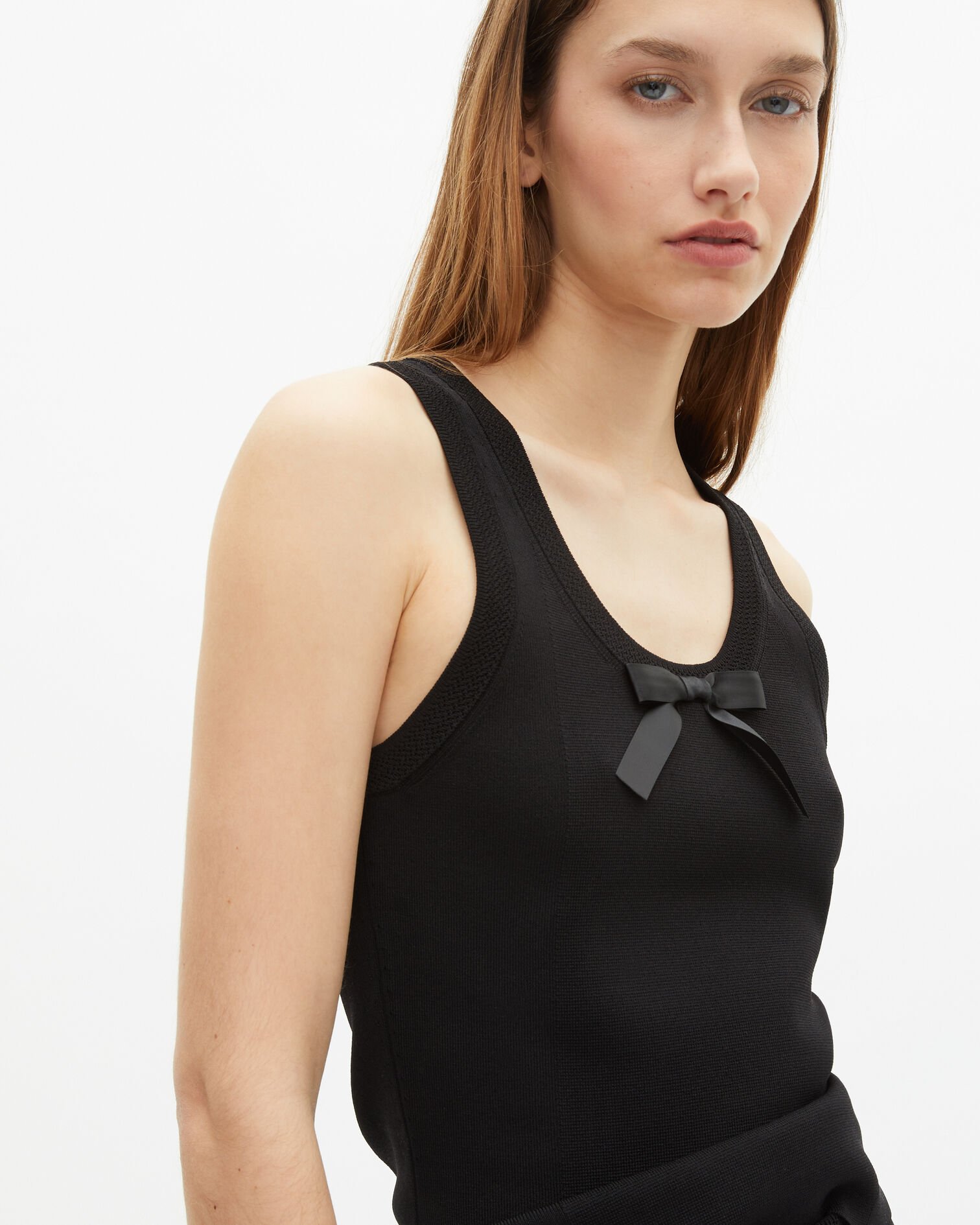 Schwarzes Strickoberteil, BLACK, hi-res image number null