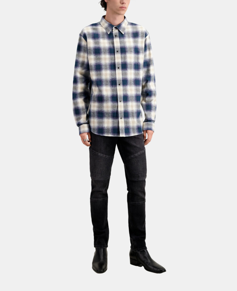 The Kooples HOMME GREEN / NAVY / WHITE surchemise à carreaux bleus et verts