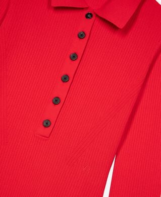 The Kooples F TANGO RED red rib knit sweater