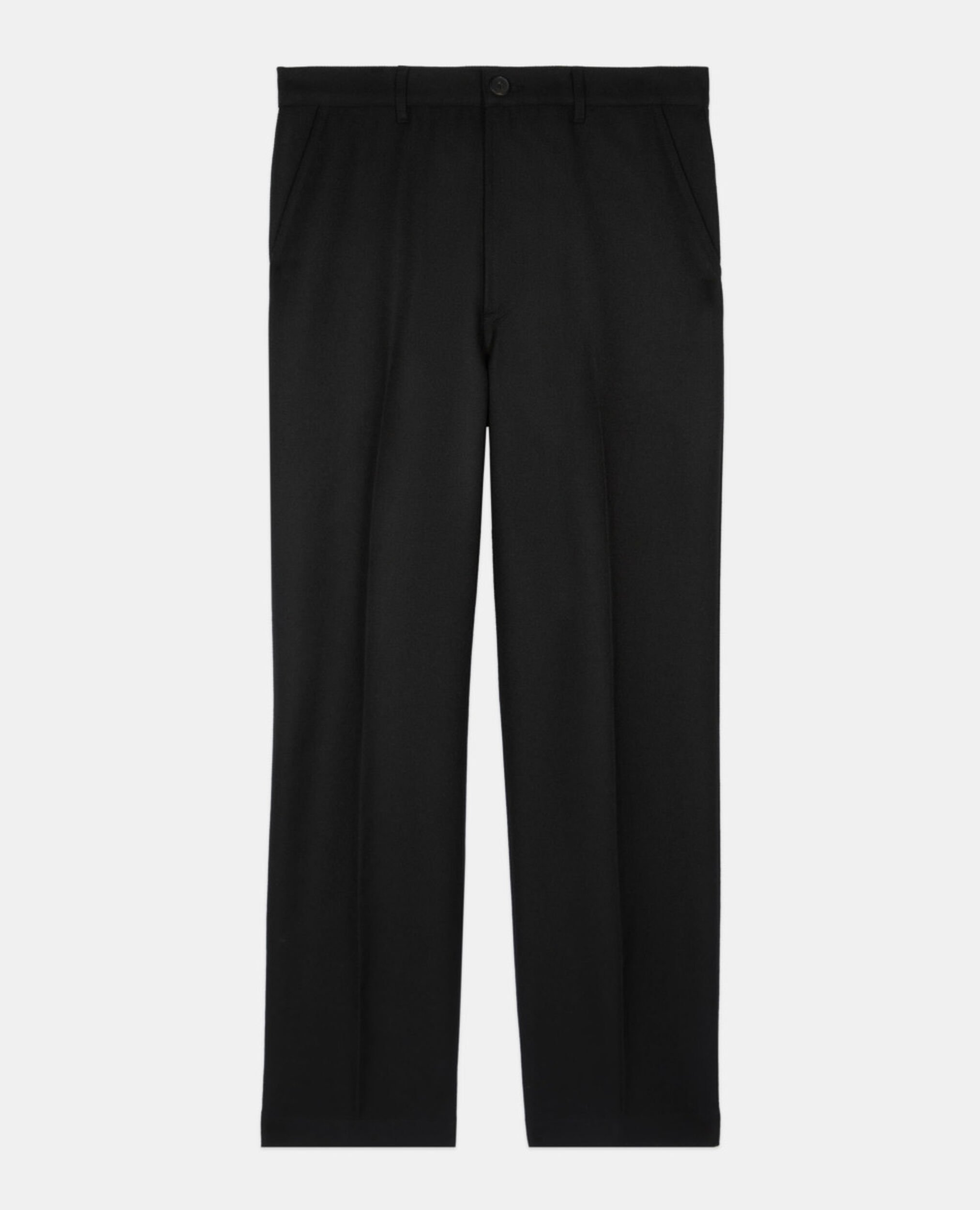 Black wool trousers, BLACK, hi-res image number null