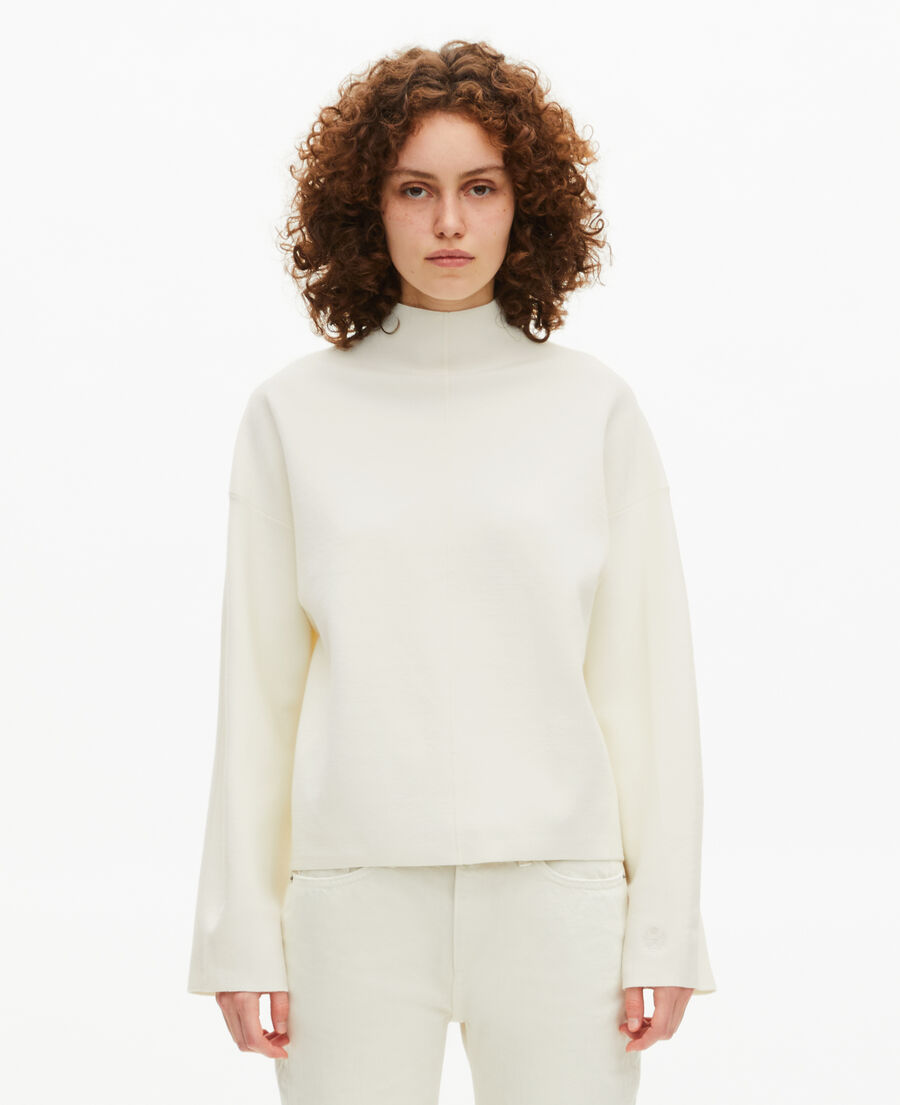 The Kooples F ECRU white mock-neck sweater