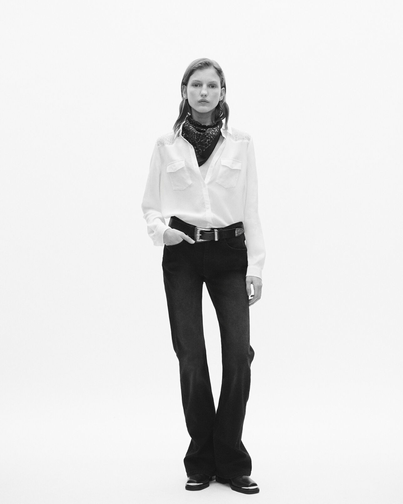 The Kooples FEMME ECRU chemise en soie écrue