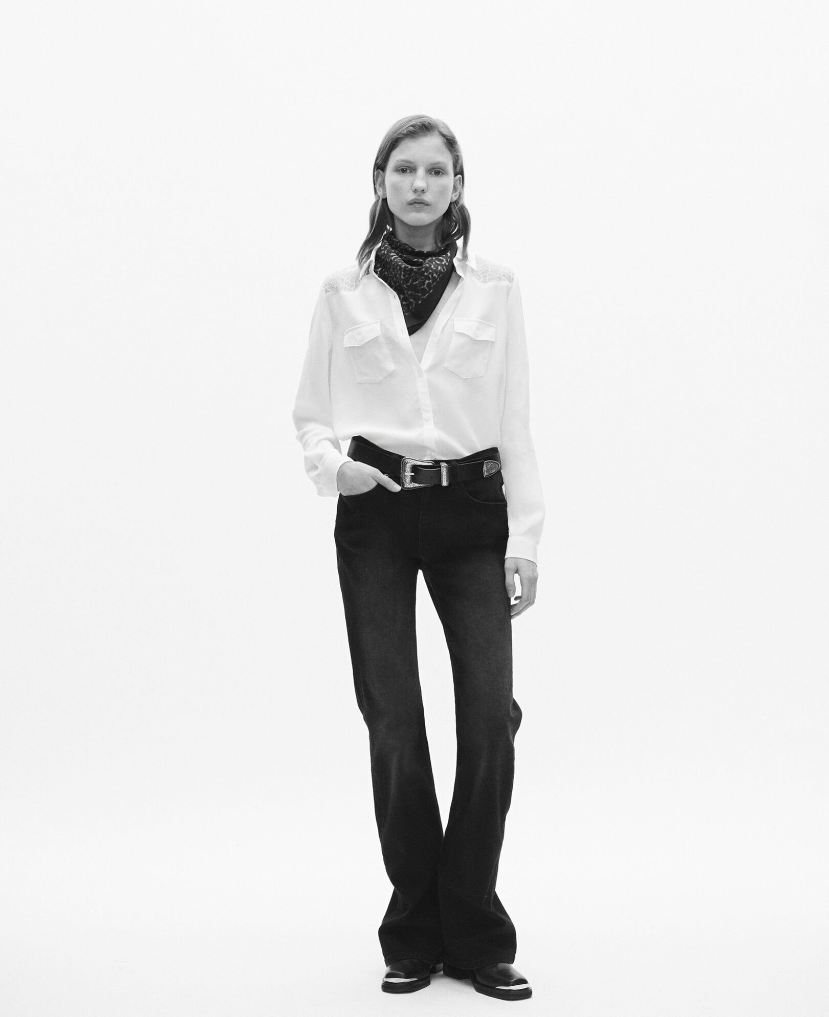 The Kooples FEMME ECRU chemise en soie écrue