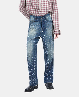 The Kooples F BLUE ELECTRIC blue straight studded jeans