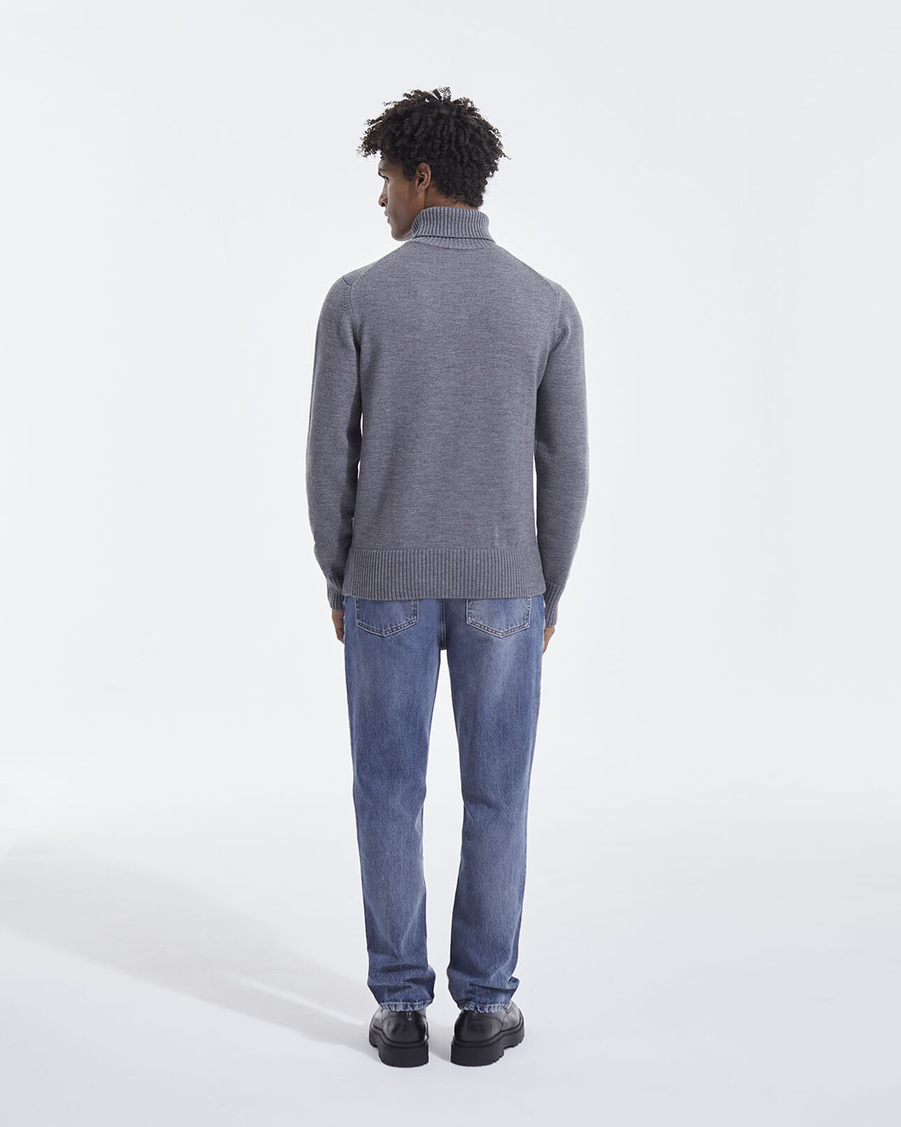 The Kooples HOMME GREY pull col roulé gris