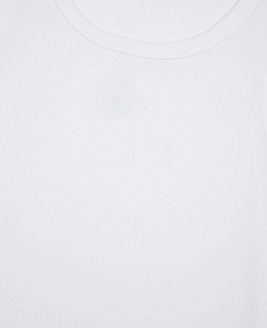 The Kooples HOMME WHITE d&eacute;bardeur avec broderie blason blanc