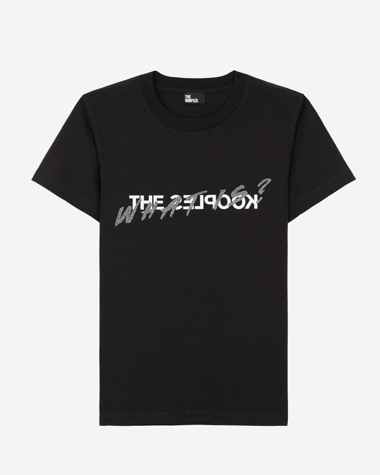 The Kooples WOMEN BLACK what is t-shirt with black rhinestones