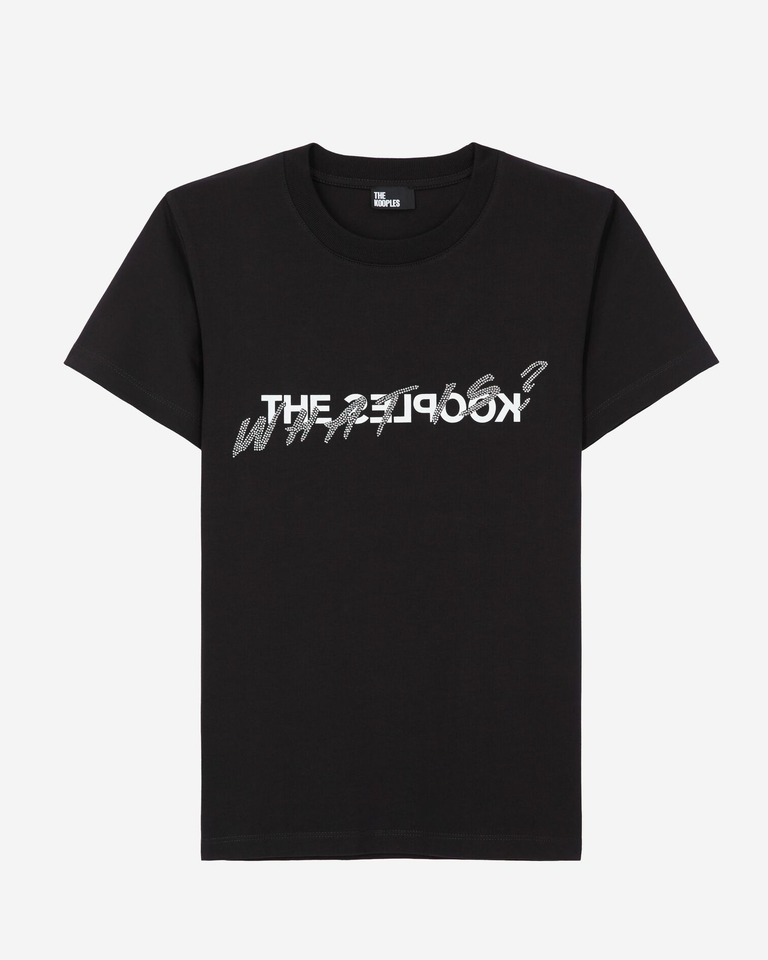 What is T-shirt with black rhinestones, BLACK, hi-res image number null