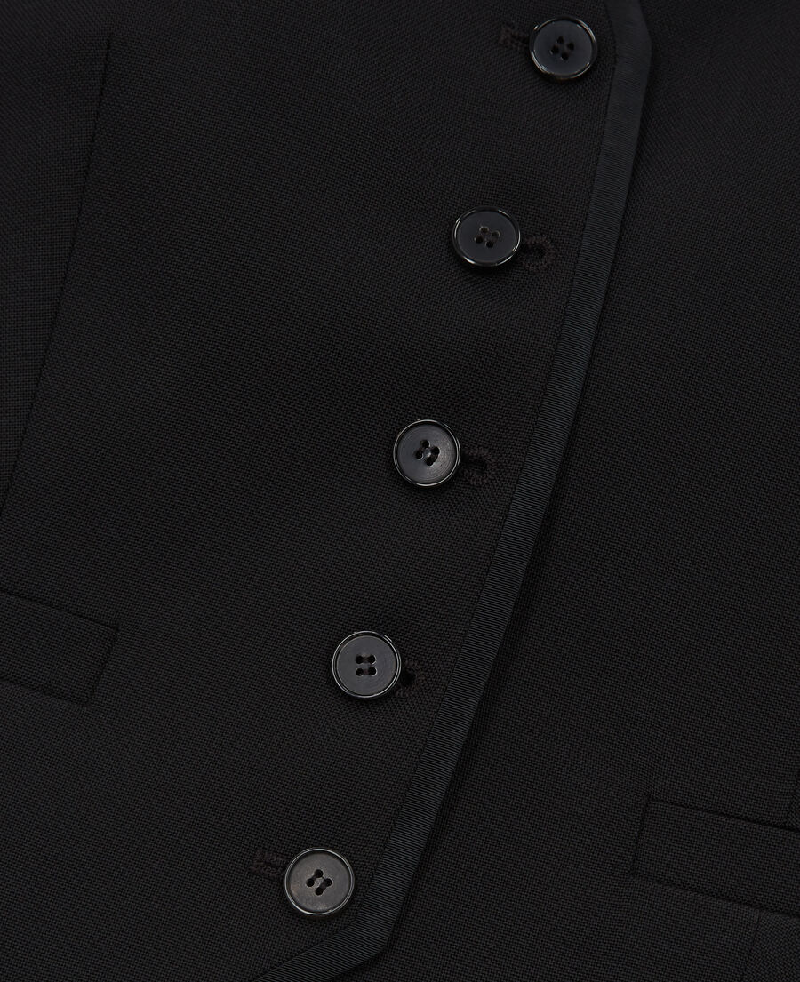 schwarze anzugweste aus wolle