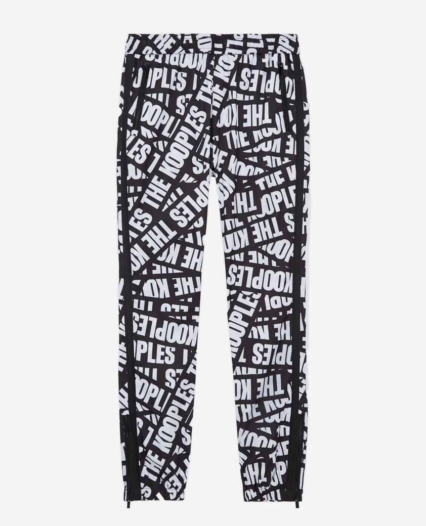 The Kooples HERREN BLACK / WHITE jogginghose mit logo-tape