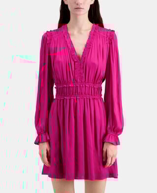 The Kooples FEMME PINK robe courte rose avec fronces