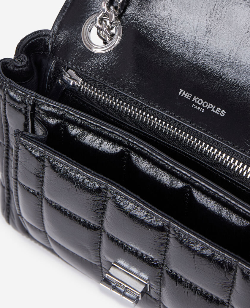 The Kooples DAMEN BLACK schwarze tasche aus gestepptem leder