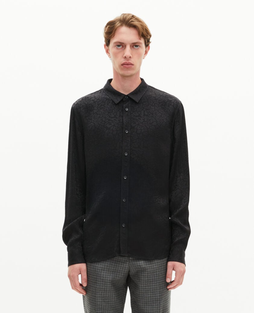 The Kooples H BLACK black leopard jacquard shirt