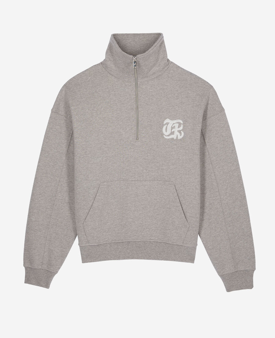 The Kooples H ARDOISE grey sweatshirt with blazon serigraphy