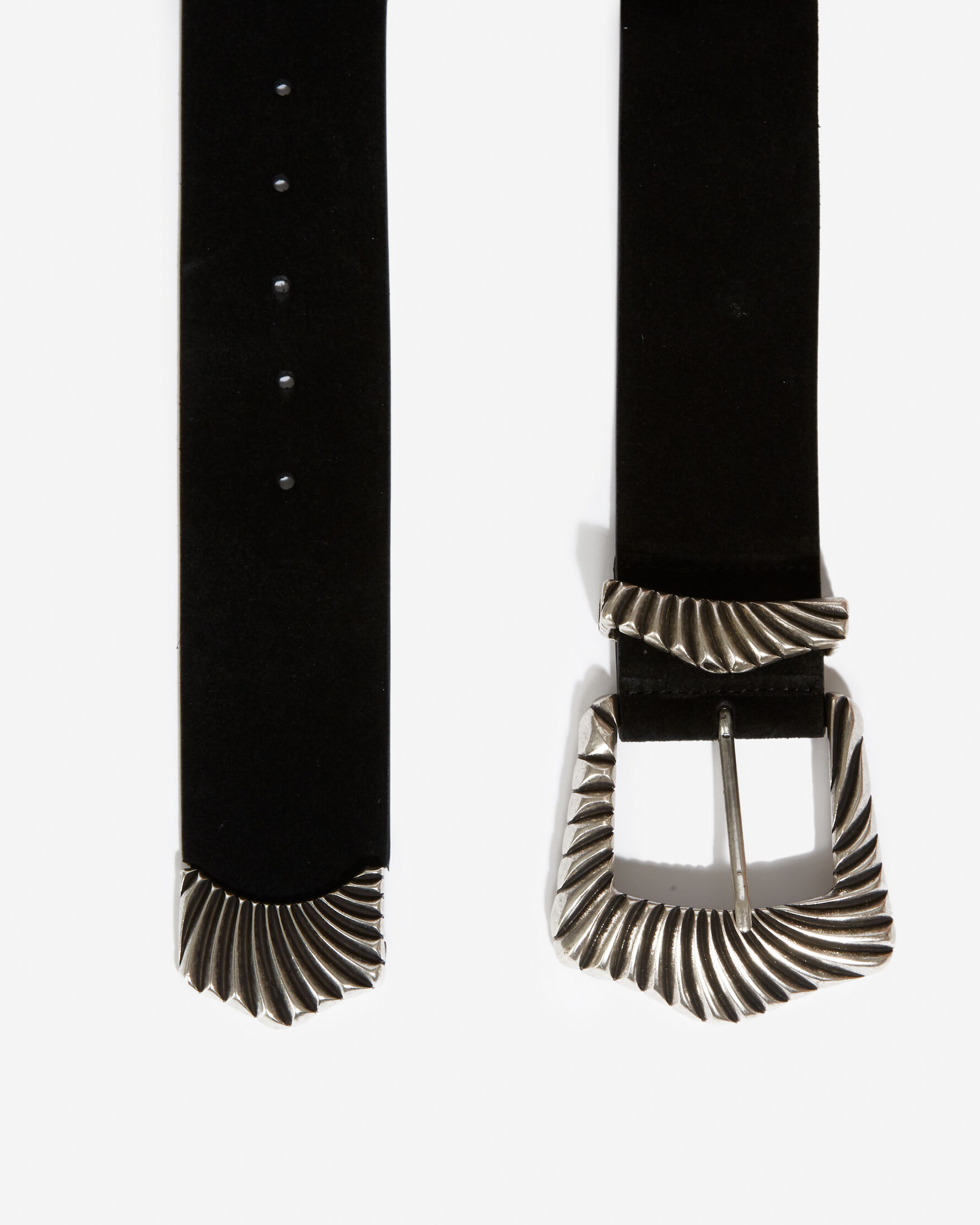 Ceinture cuir noir femme boucle argent top