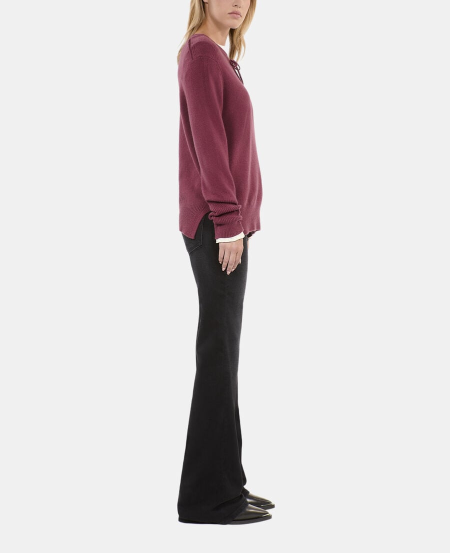 The Kooples F AUBERGINE burgundy cashmere sweater