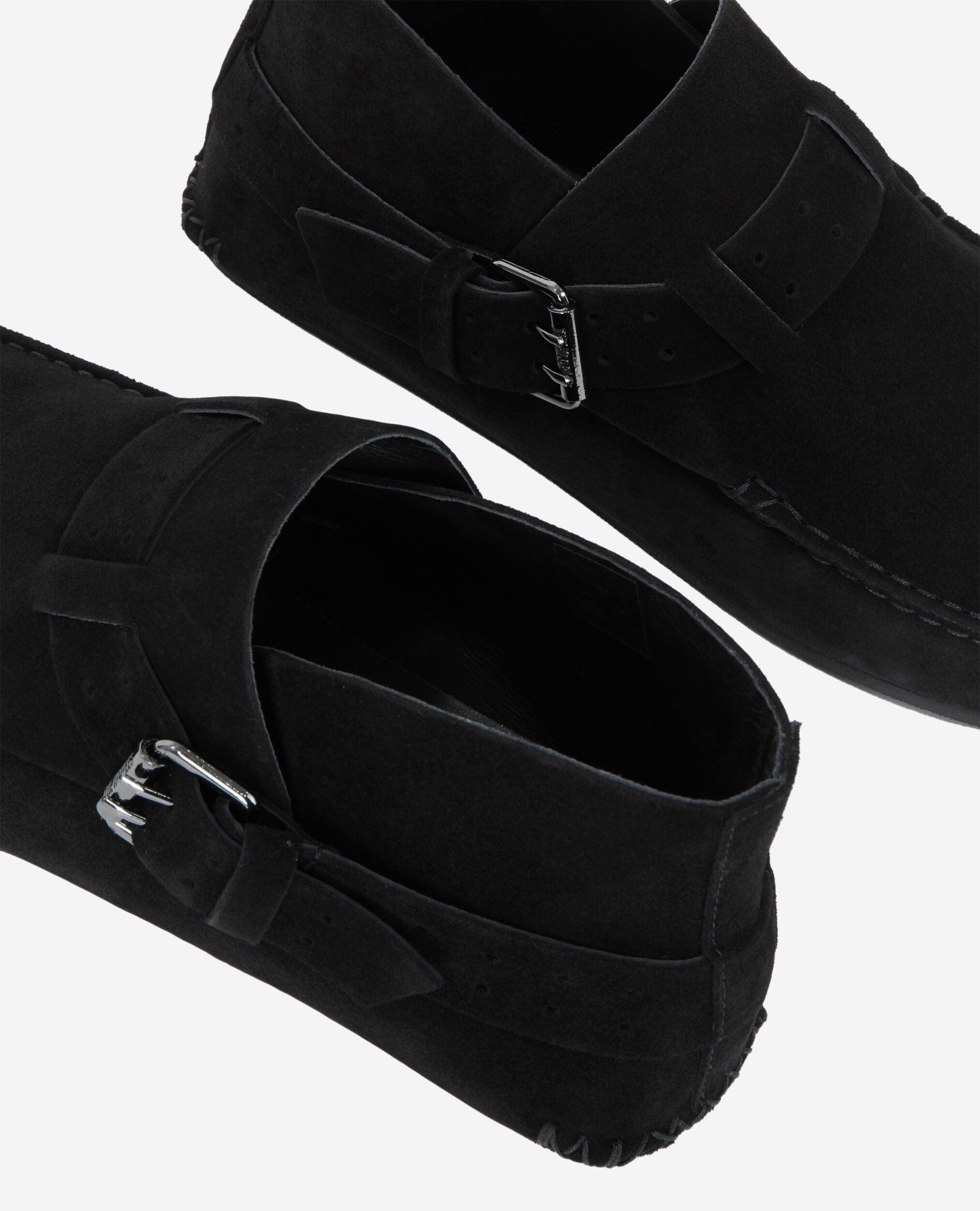 Schwarze Schuhe aus Veloursleder, BLACK, hi-res image number null
