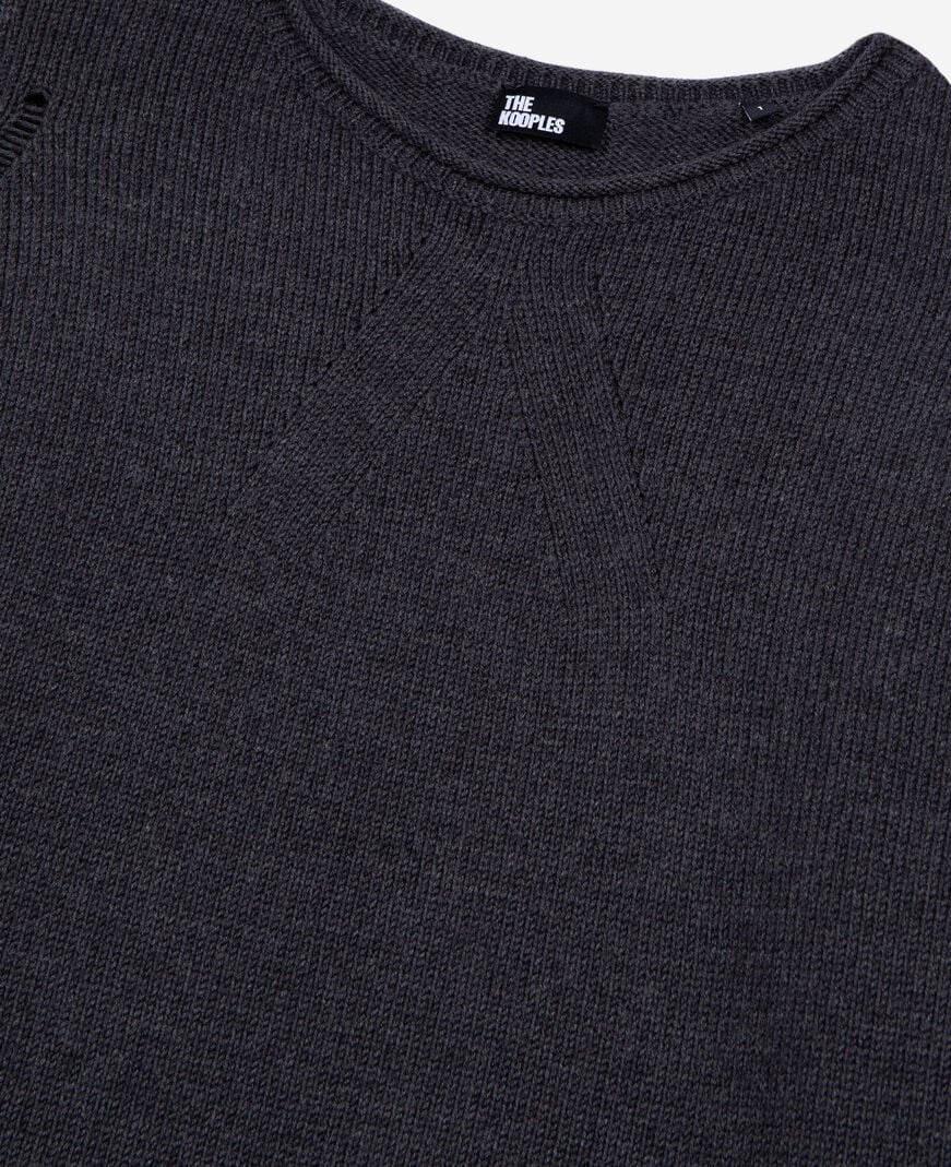 The Kooples WOMEN DARK GREY grey merino wool sweater