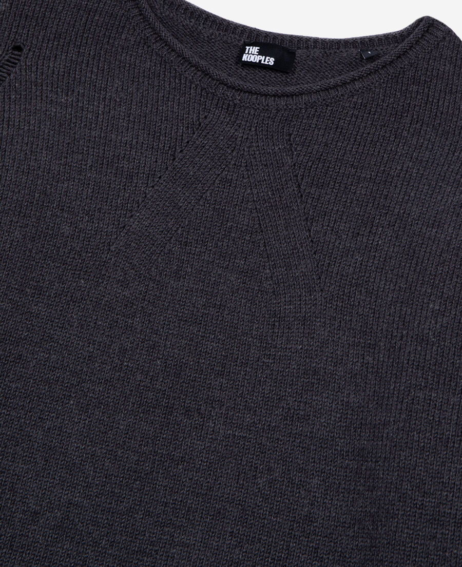 The Kooples WOMEN DARK GREY grey merino wool sweater