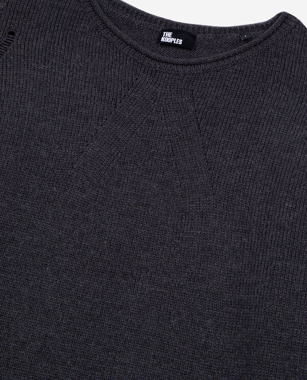 The Kooples WOMEN DARK GREY grey merino wool sweater