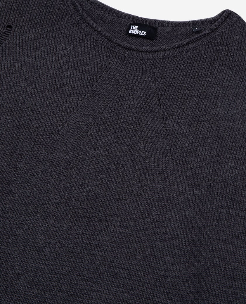 The Kooples WOMEN DARK GREY grey merino wool sweater