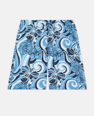 The Kooples HOMME BLUE short bleu imprimé psychédélique fluide