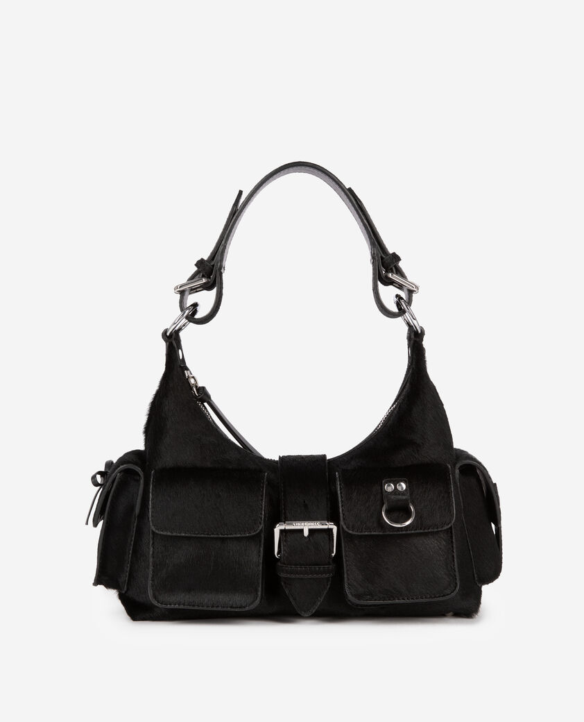 The Kooples F BLACK amelia bag in black foal effect