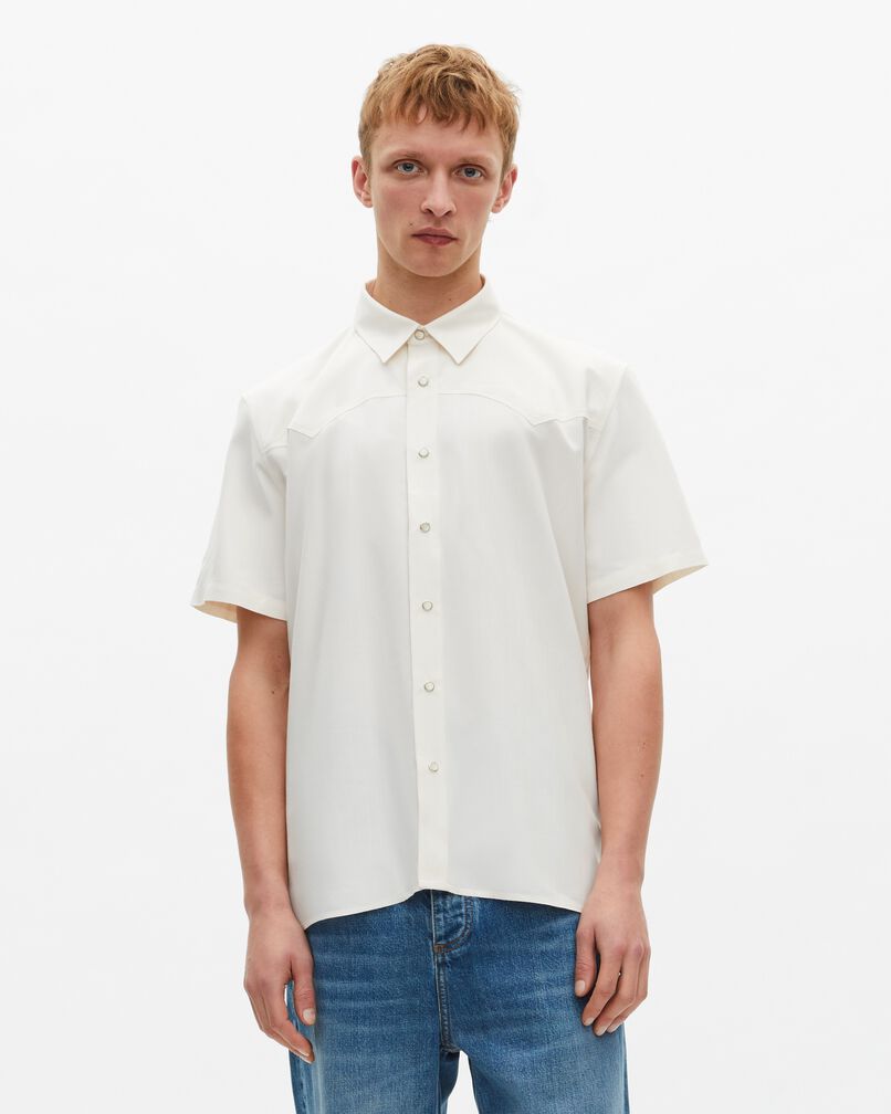 The Kooples MEN ECRU white short-sleeved shirt