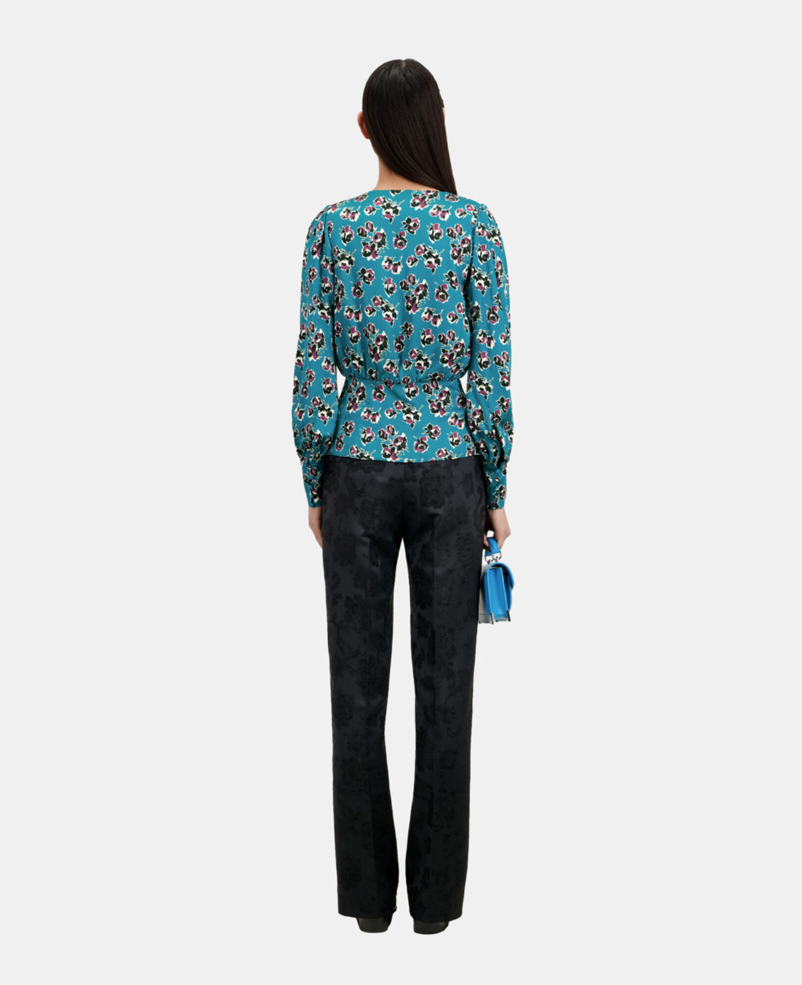 The Kooples FEMME PINK - BLUE top croisé imprimé