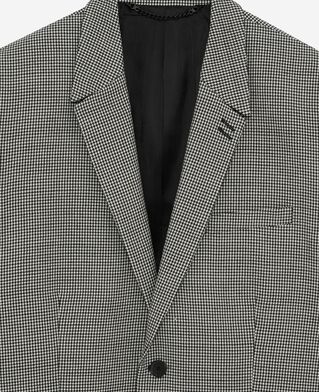 The Kooples HOMME BLACK GREY veste de costume en pied de poule noir et blanc
